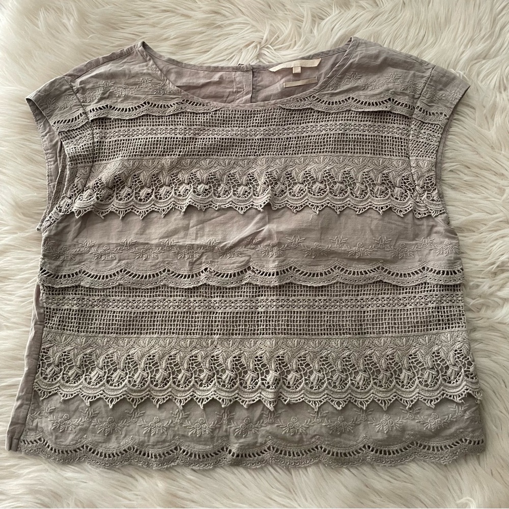 Silvian Heach Real Beige Layered Lace Top